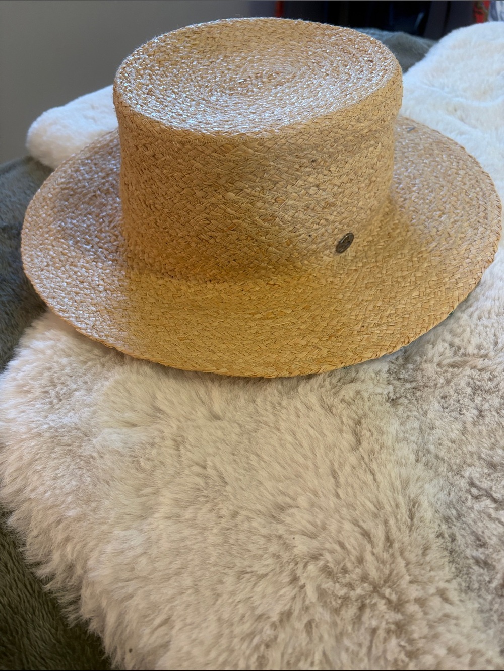 Natural raffia Boater Hat - Women's  Sun Hat